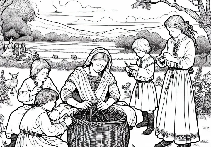 Плетение корзины из веток – раскраска кельтов бесплатно