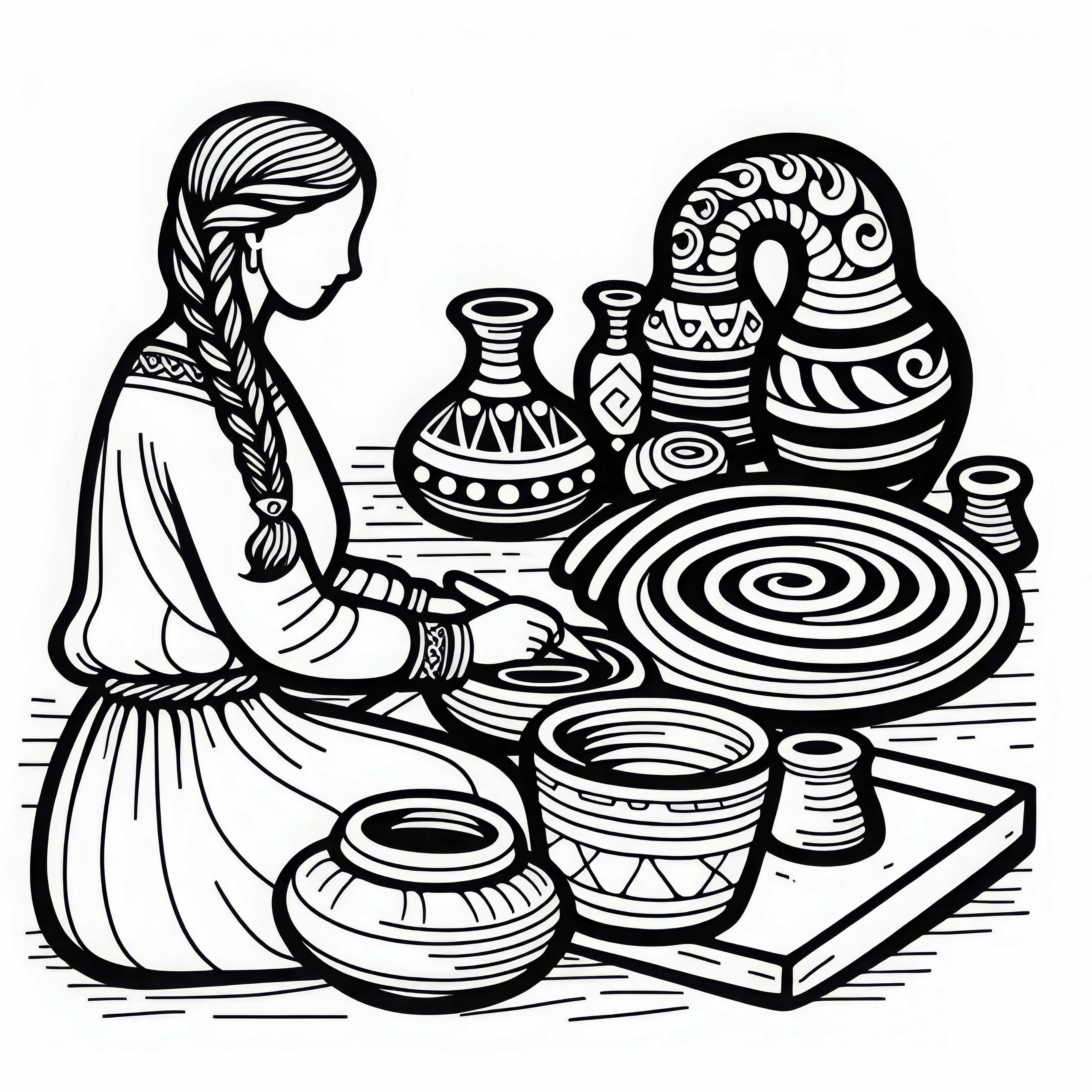 Jente former leirefigurer i spiraler &ndash; Malemalingsmal for kelterne gratis