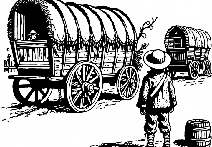 Трос с вагоном – Раскраска на тему Тридцатилетней войны