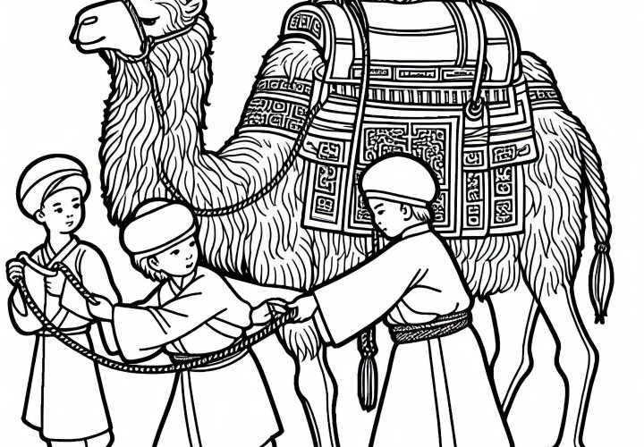 Camel Coloring Page Silk Road Free