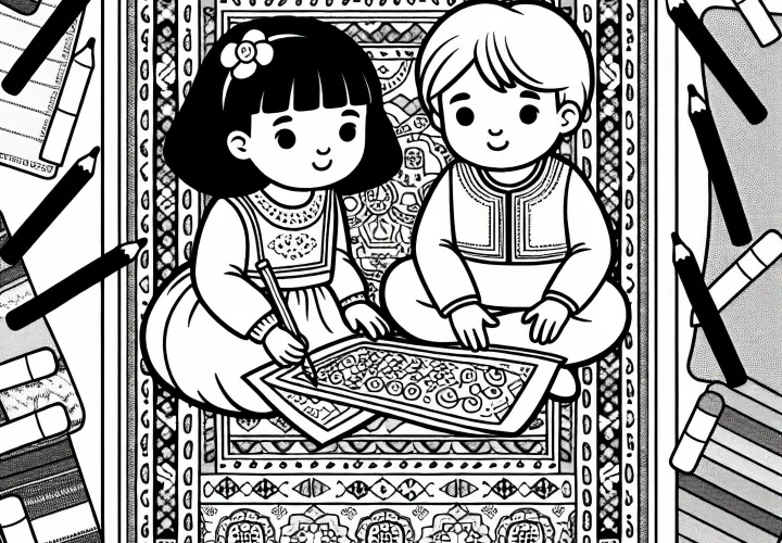 Раскраска ковра Шелковый путь бесплатно