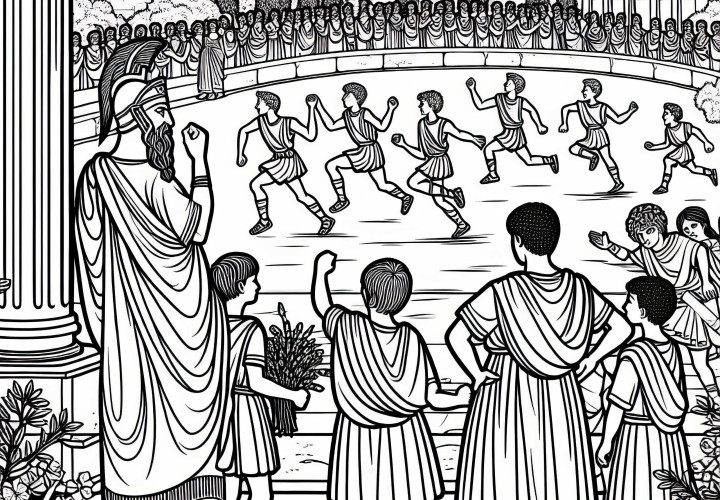 Olympic Race Coloring Page: Sparta and Athens Free Download