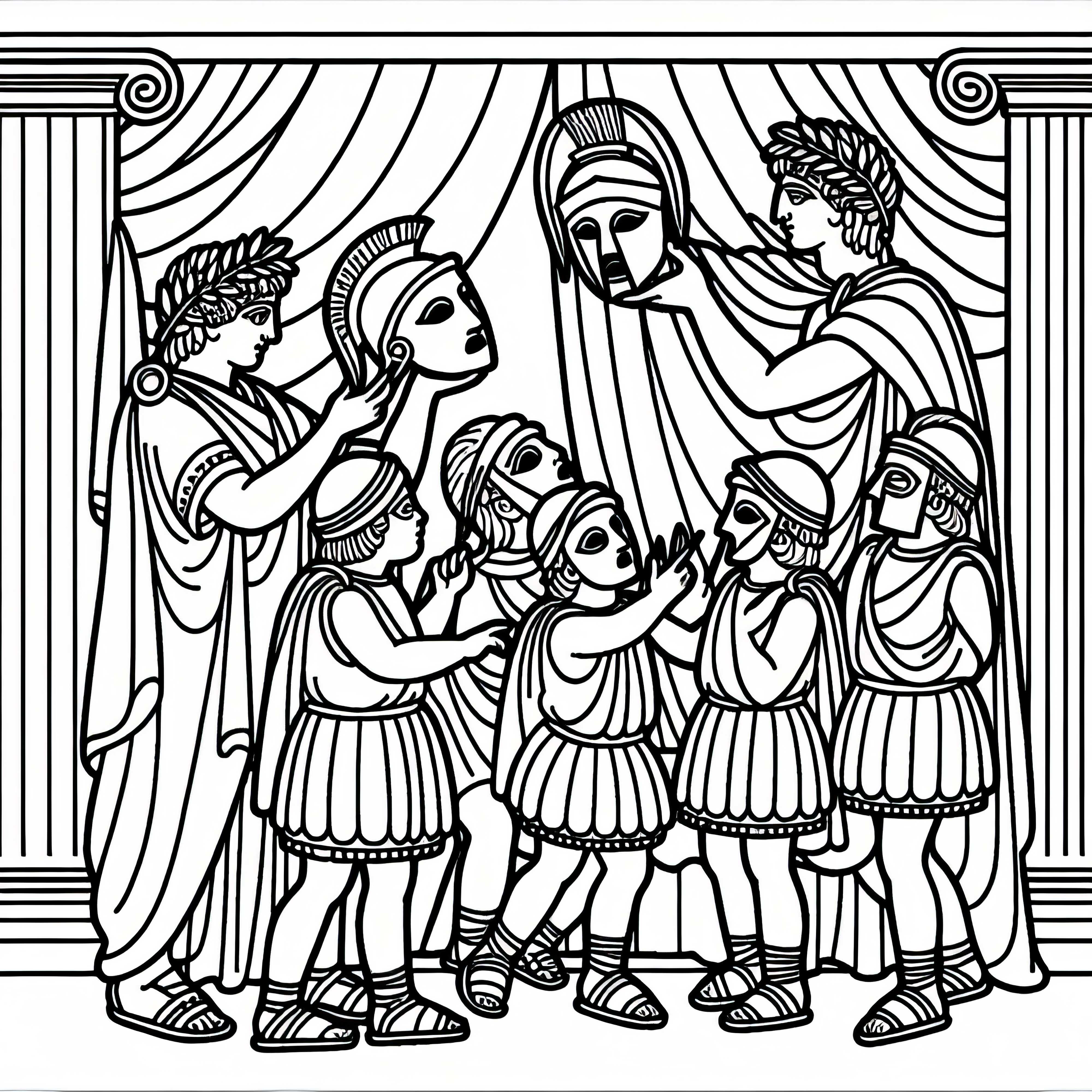 Theater with Masks – Free Coloring Page Sparta and Athens Theater with Masks – Free Coloring Page Sparta and Athens