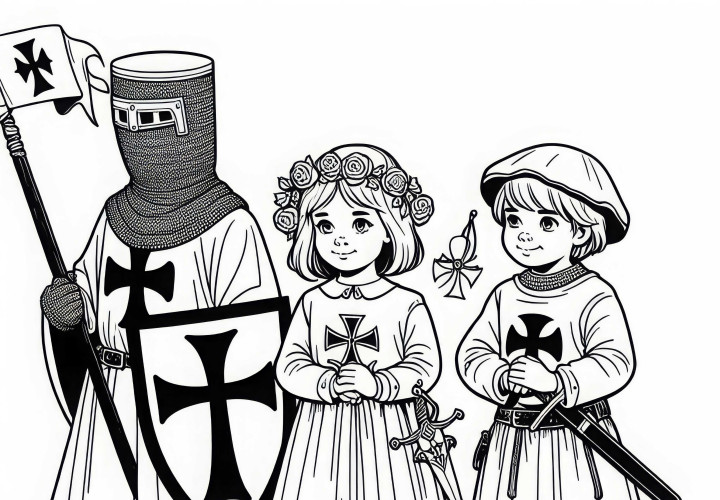 Malvorlage Tempelritter kostenlos zum Ausmalen