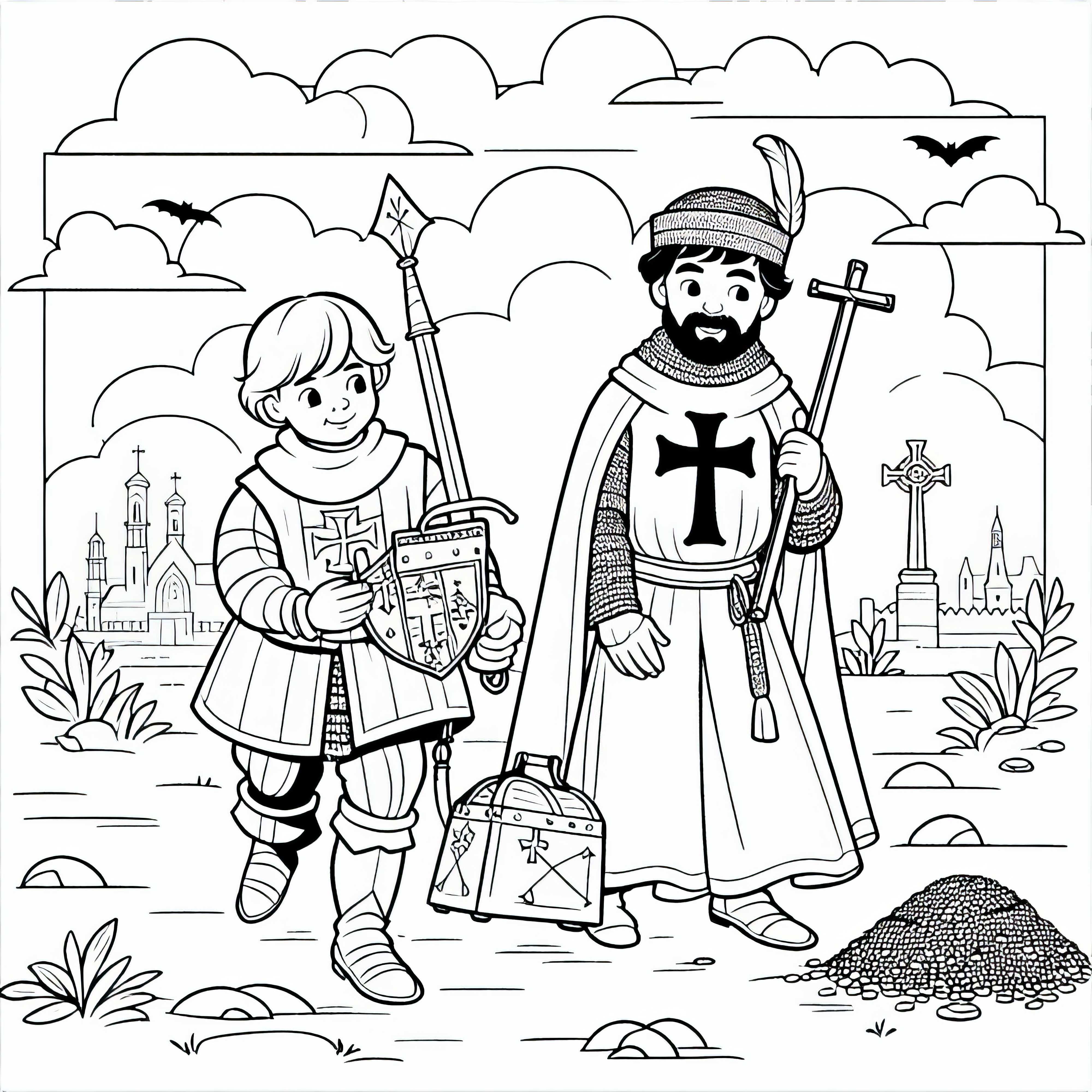 Auf Schatzsuche – Ausmalbild Tempelritter Kostenlos Auf Schatzsuche – Ausmalbild Tempelritter Kostenlos
