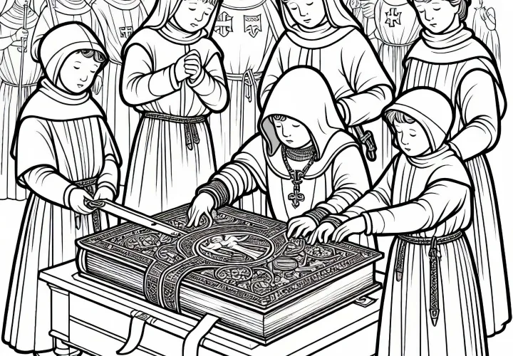 Старое изображение для раскрашивания Темплиеров бесплатно