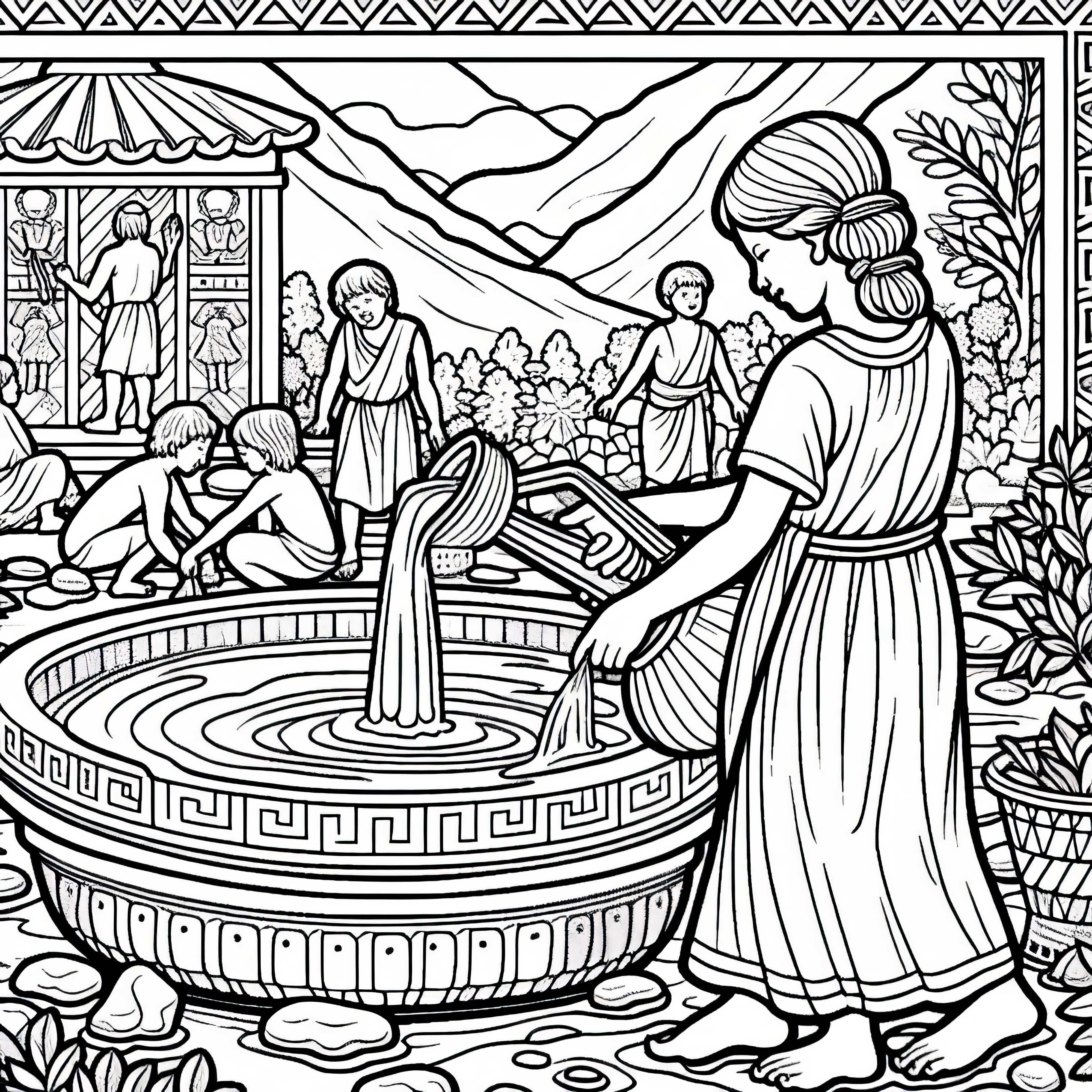 Vandbassiner i historisk kulisse – Malebillede af de ældste civilisationer gratis Vandbassiner i historisk ramme – Malebillede af de ældste civilisationer gratis