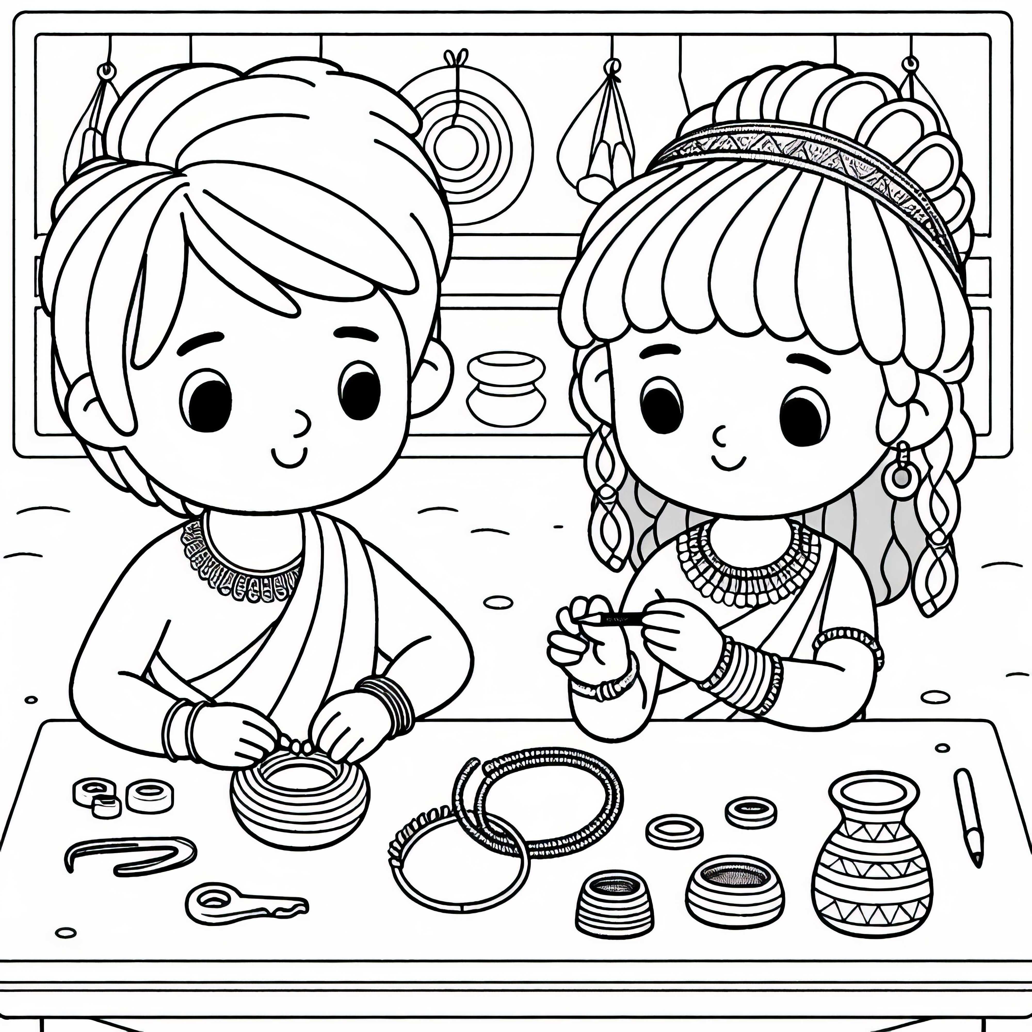 Børn Bastler Enkelt Smykke Efter Historisk Forbillede – Malerskabel Ældste Civilisationer Gratis Børn laver et simpelt smykke efter historisk forbillede – Maler skabelon ældste civilisationer gratis