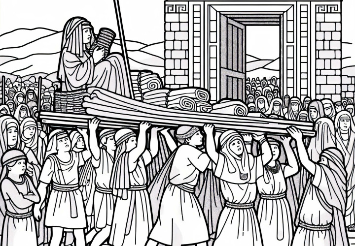 Mennesker bærer stofballer – Malerskabel ældste civilisationer gratis