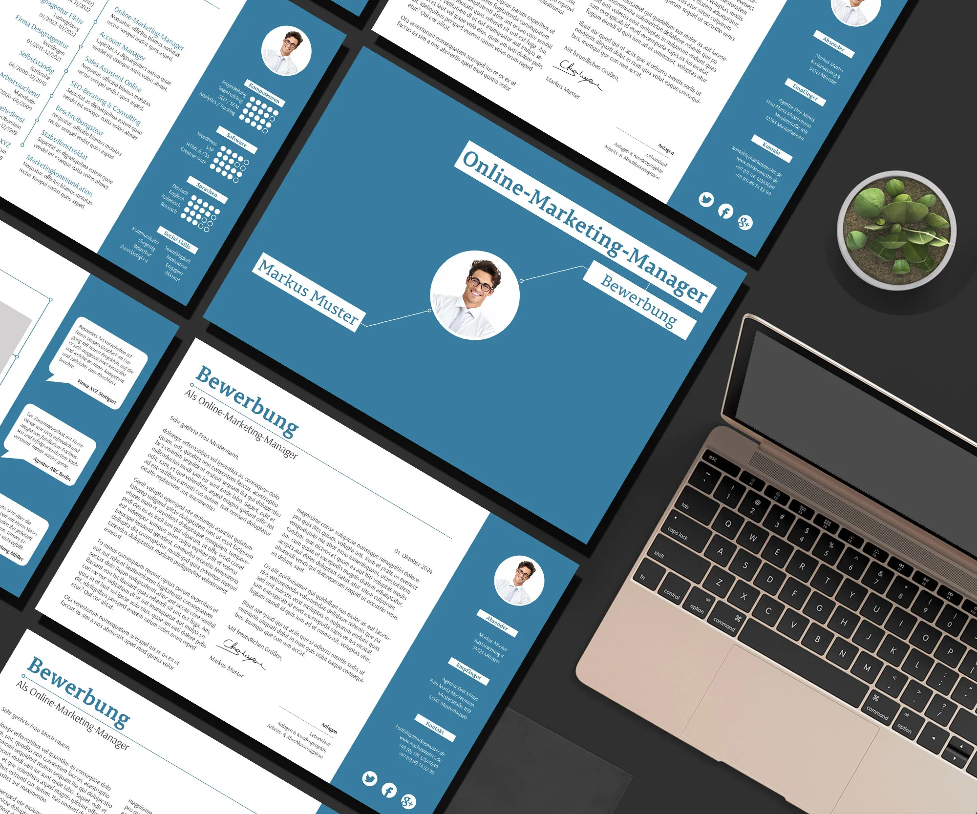Application as Technical Assistant: Template for cover letter and résumé for download
