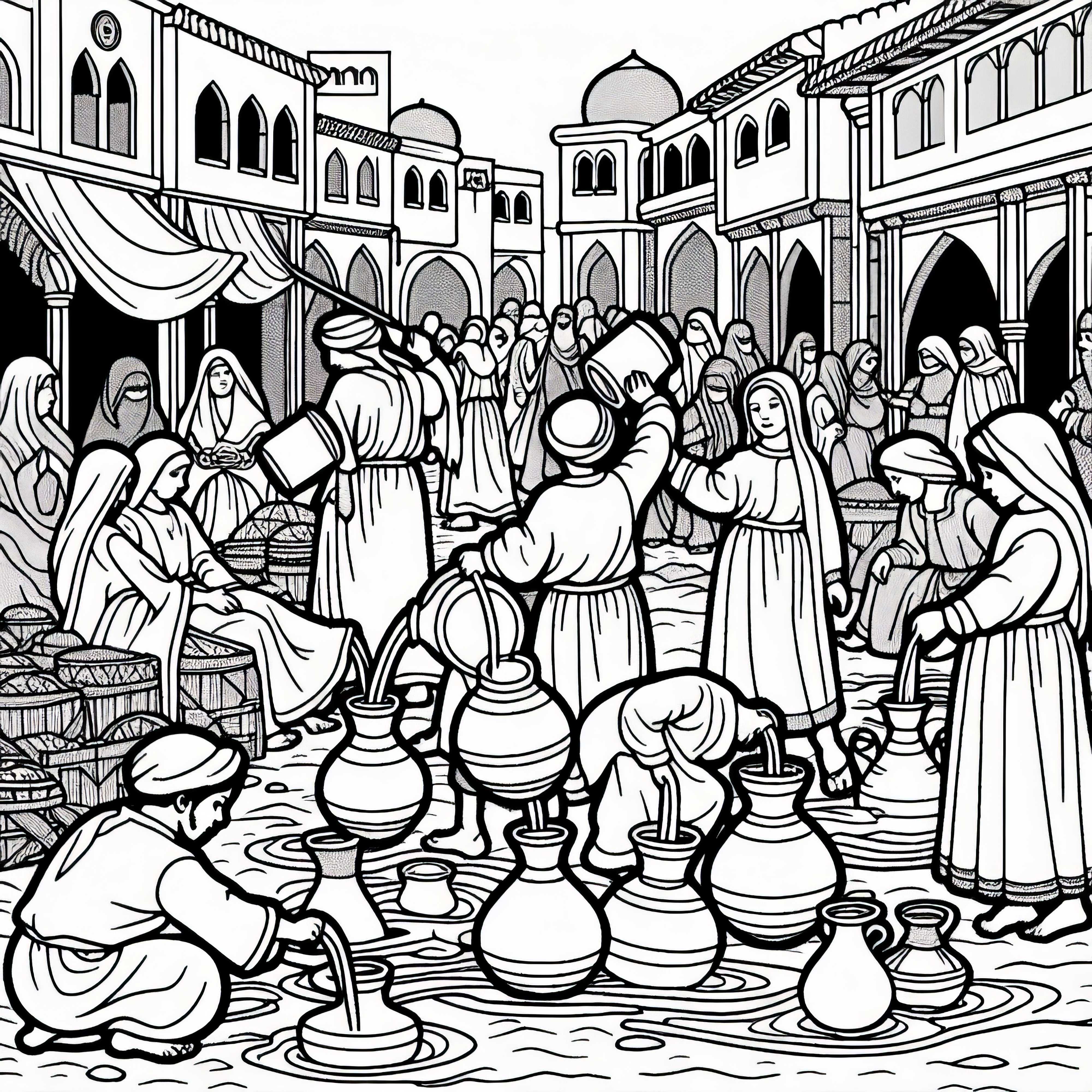 Пазар за детски водни кани &ndash; Безплатна оцветяваща страница Черен смърт