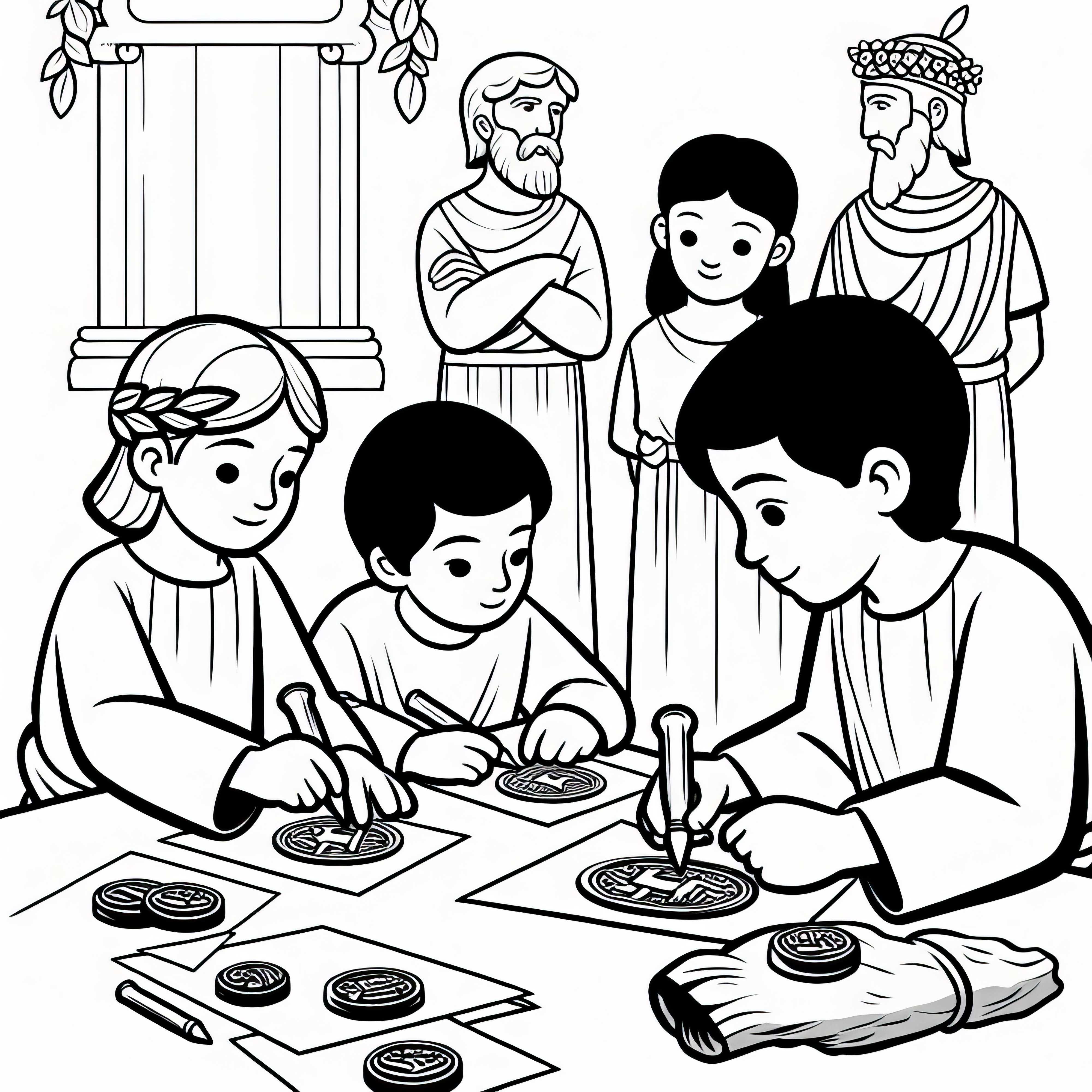 Децата рисуват стари печати върху хартия и оцветяващи шаблони на хетитите безплатно Децата рисуват стари печати на хартия и оцветяващи шаблони на хетите безплатно