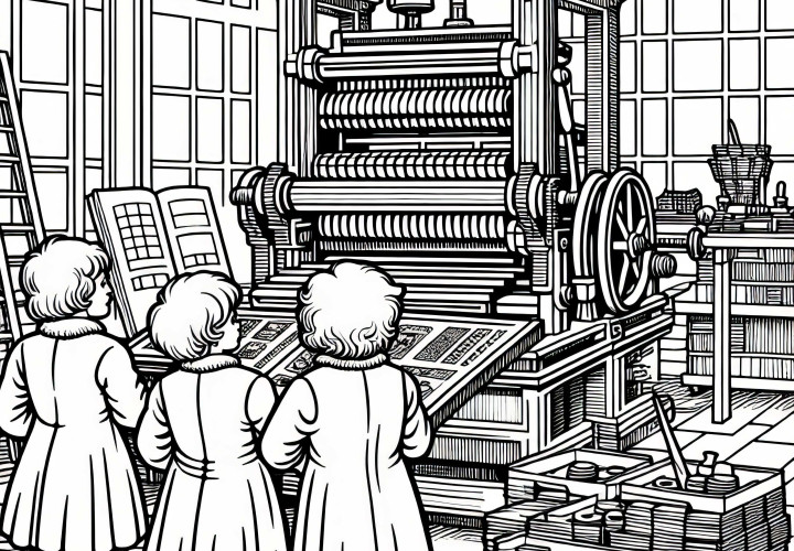 Безплатен оцветяващ лист за печатна преса