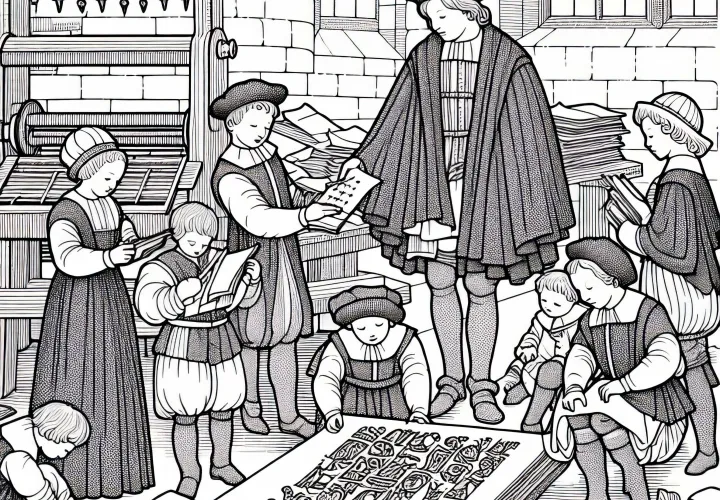 В типографии – Раскраска для печати бесплатно