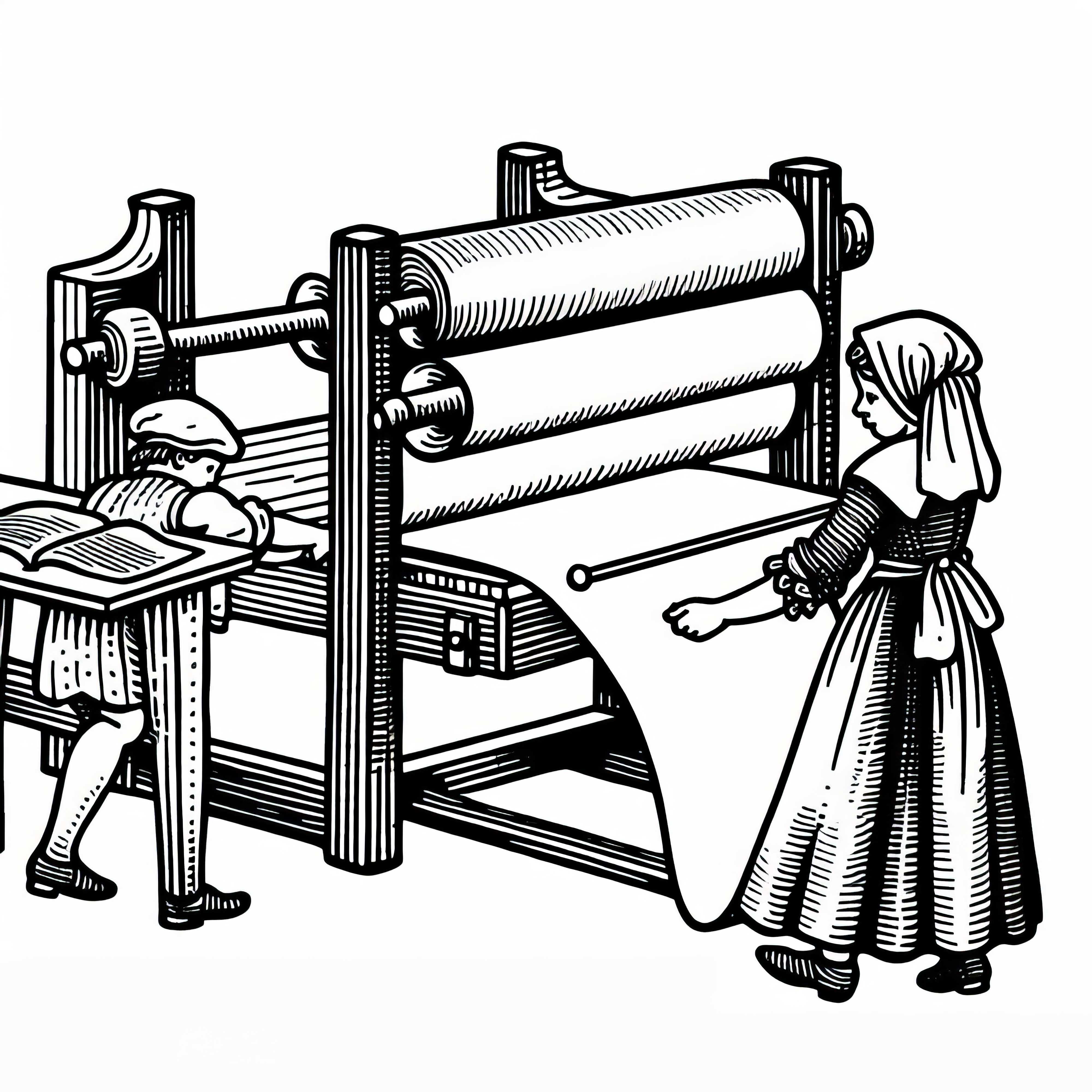 Работа на печатна машина - Оцветителна книга безплатно Работа на печатна машина - Безплатна чертежна основа за книгопечат