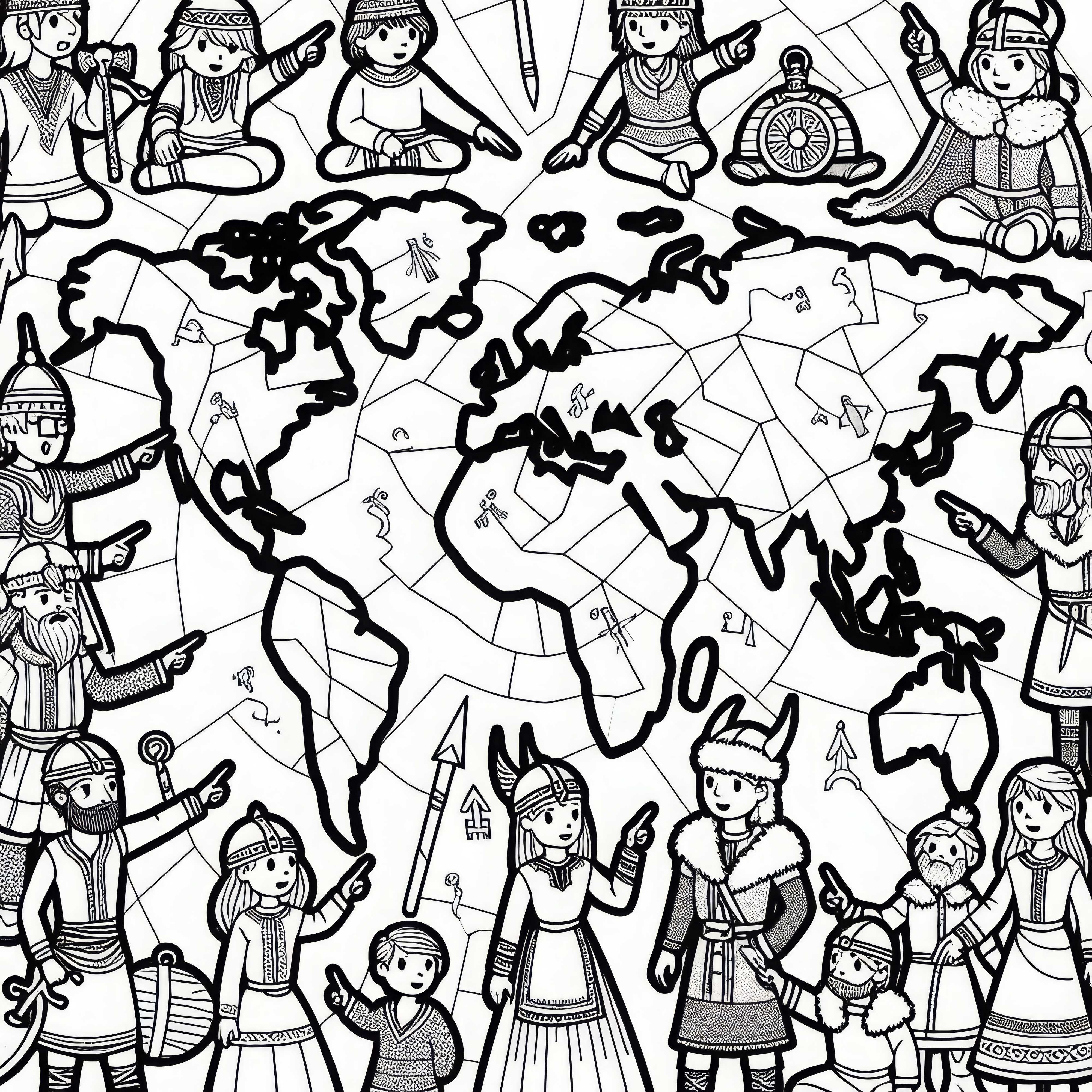 Uppdragning av vikingar och världskarta – Ladda ner vikingaupptäckter gratis