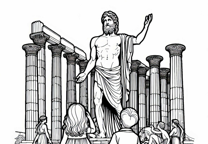 Zeus Statue fra Olympia - Malebillede af verdensunder gratis