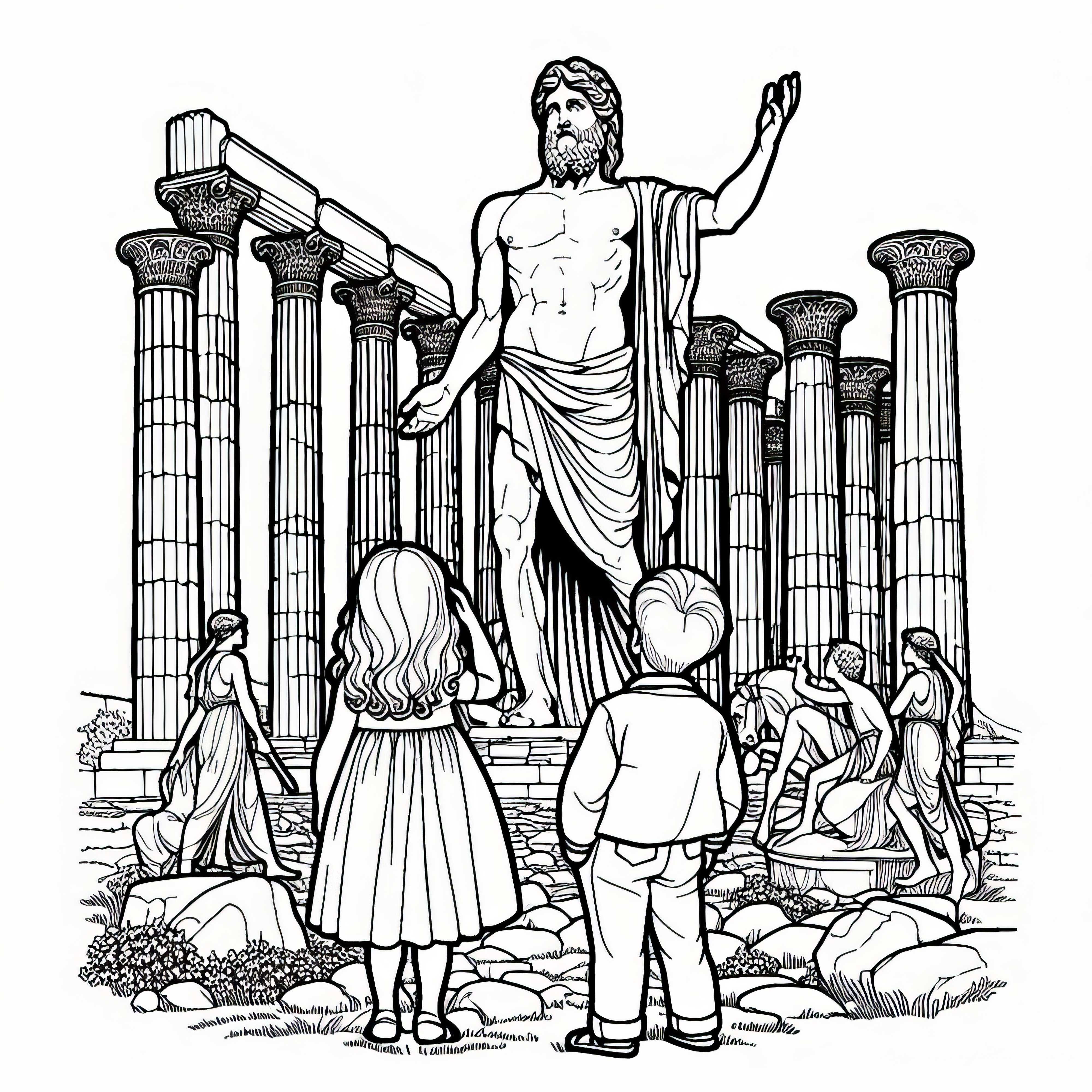 Zeus Statue fra Olympia – Malebillede verdensvidunder gratis