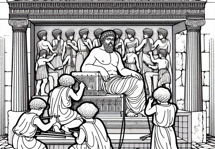 Mausoleum i Halikarnassos – Stenhuggere ved arbejde med kunstfulde reliefater