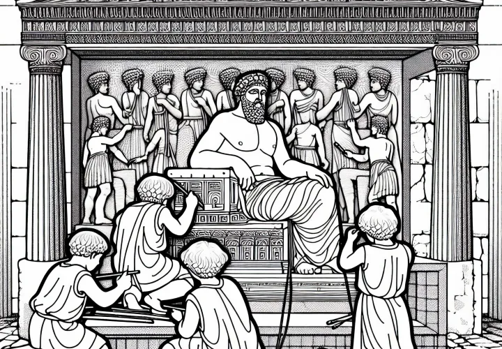 Мавзолей в Галикарнасе – каменщики за работой над художественными рельефами