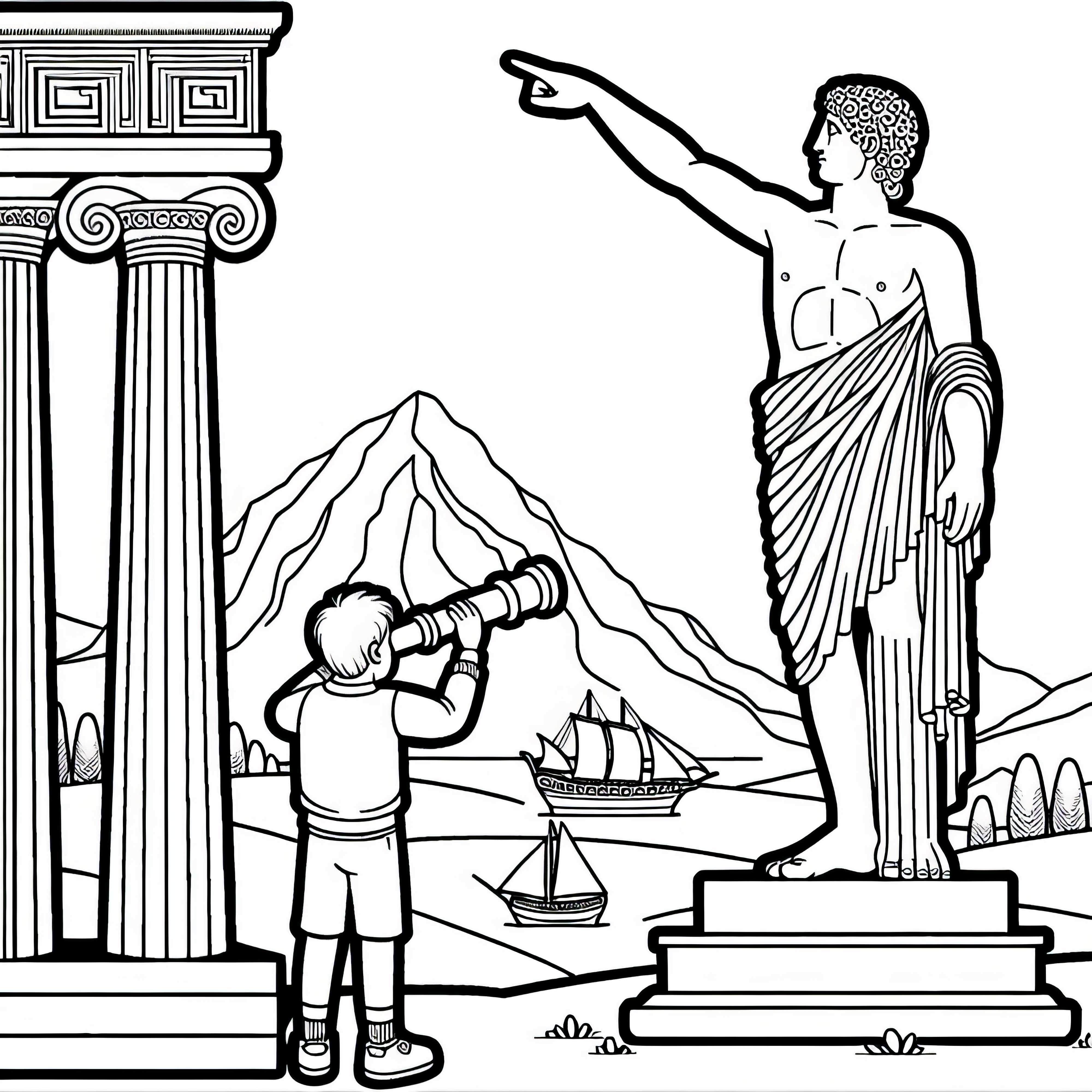 Koloss af Rhodos Udsmykningsbillede Verdensunder Gratis Koloss af Rhodos Malebille Verdensunder Gratis