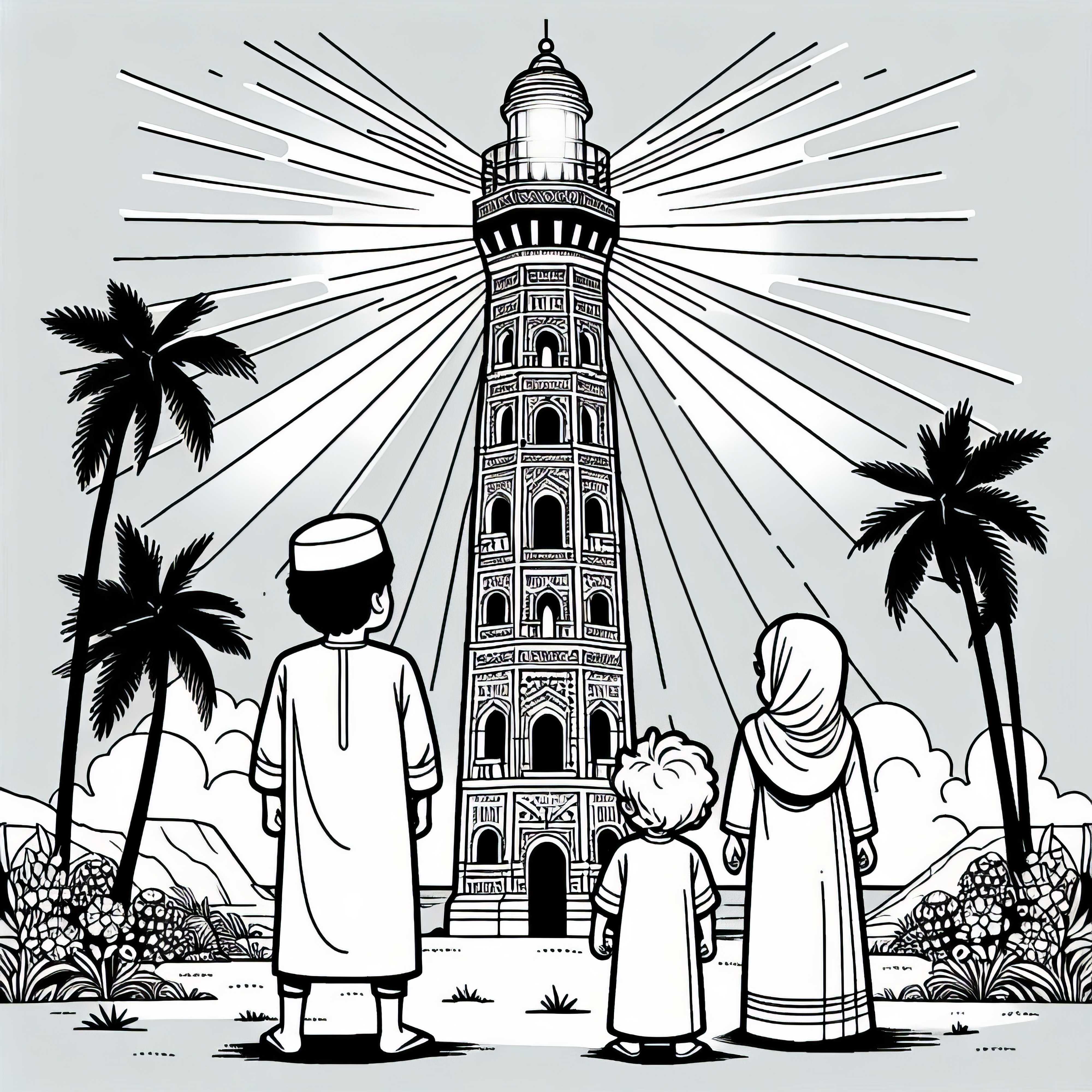 Aleksandrias Fyrtårn med lysignal - Udfyldningsbillede verdensunder gratis