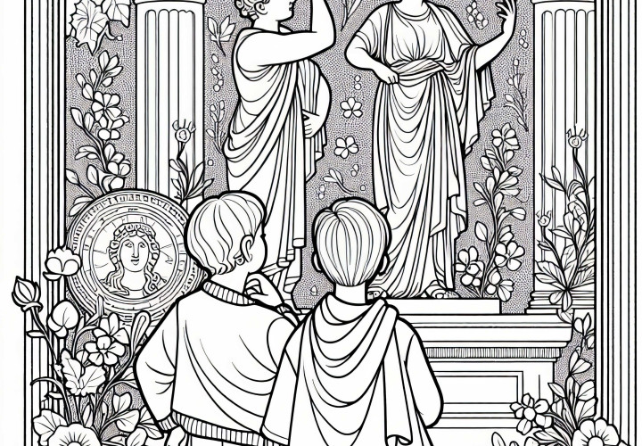 Venus as a painting coloring template Roman mythology free