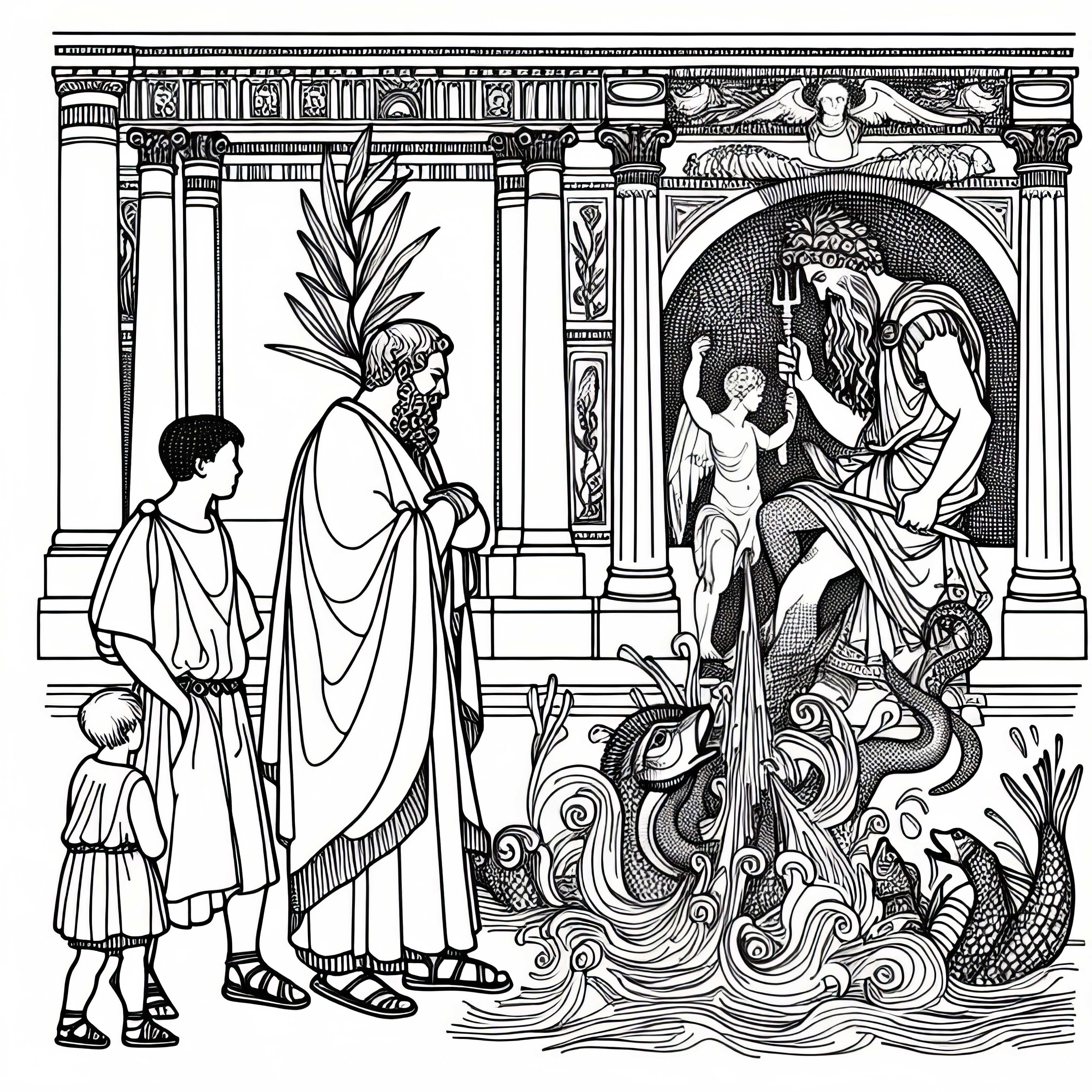 Coloring page of Neptune from Roman mythology - Free to download Coloring page of Neptune from Roman mythology - Free to download