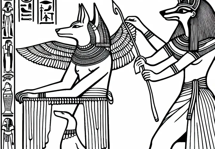 Anubis fargelegging bilde til egyptisk mytologi gratis