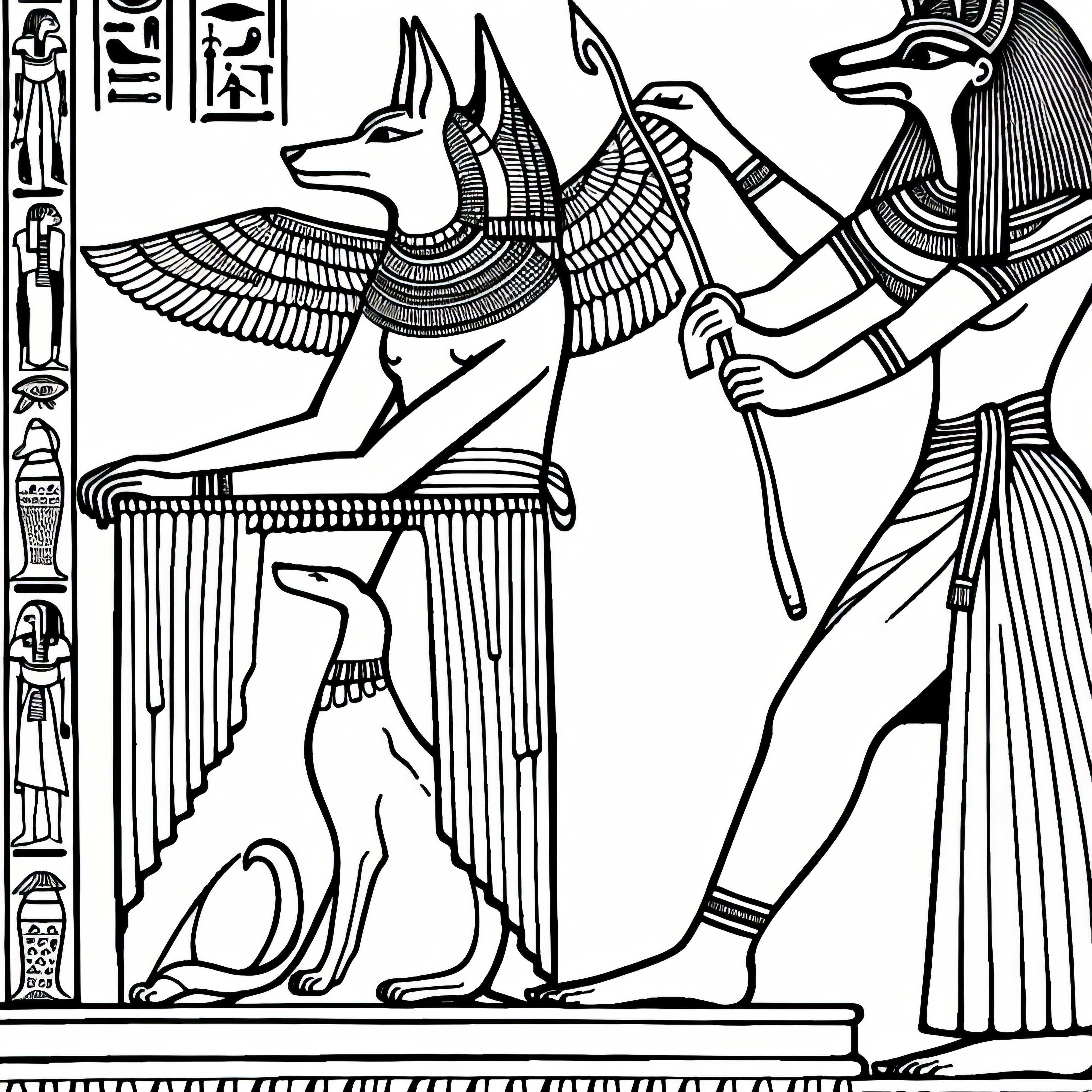 Desen de colorat Anubis despre mitologia egipteană gratuit Anubis desen de colorat pentru mitologia egipteană gratuit