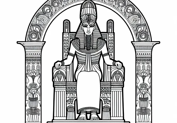 Osiris på sin trone i det hinsidige – Malebilde egyptisk mytologi gratis