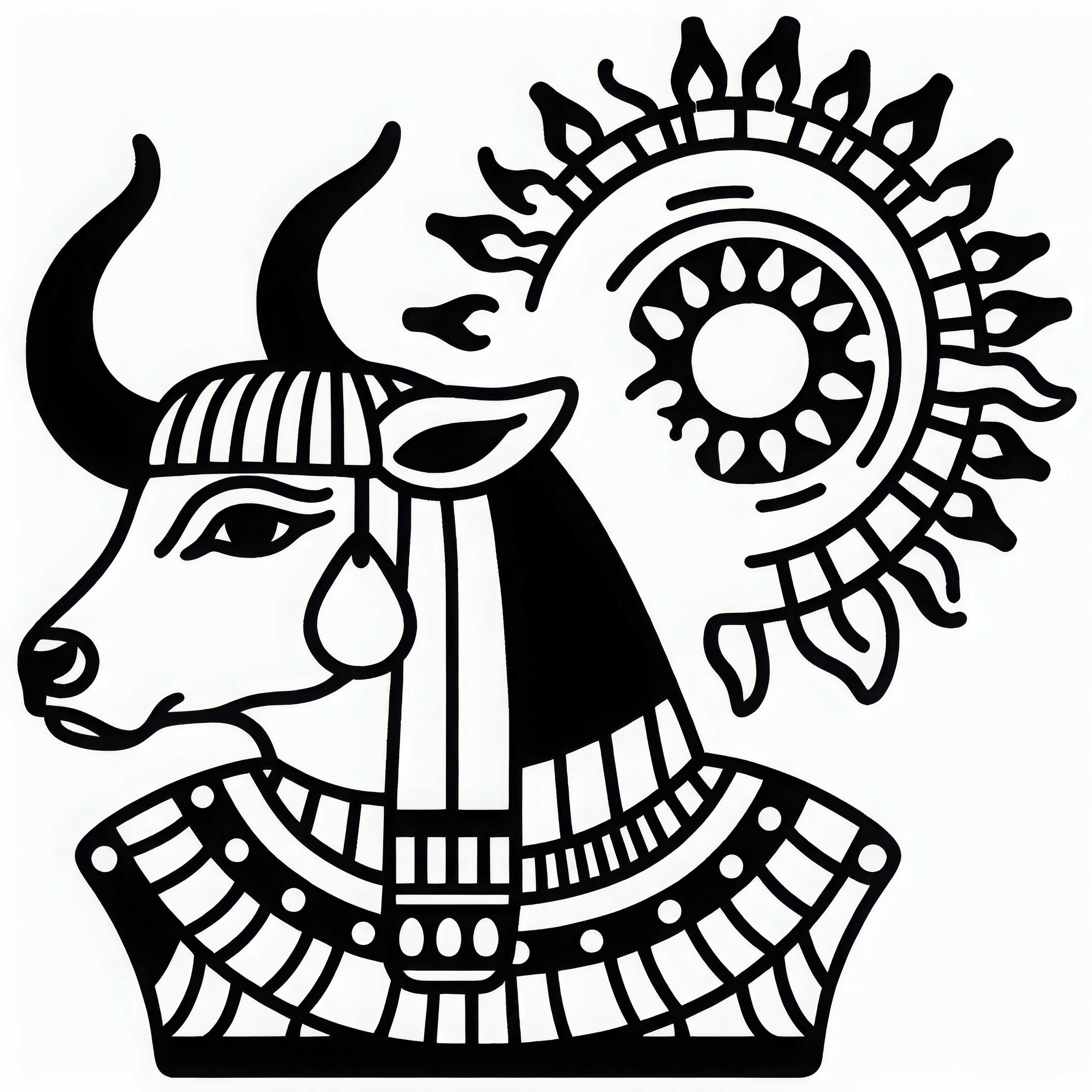 Hathor cu urechi de vacă și disc solar – Desen de colorat din mitologia egipteană gratuit Hathor cu urechi de vacă și discul solar - Imagine de colorat despre mitologia egipteană gratuit