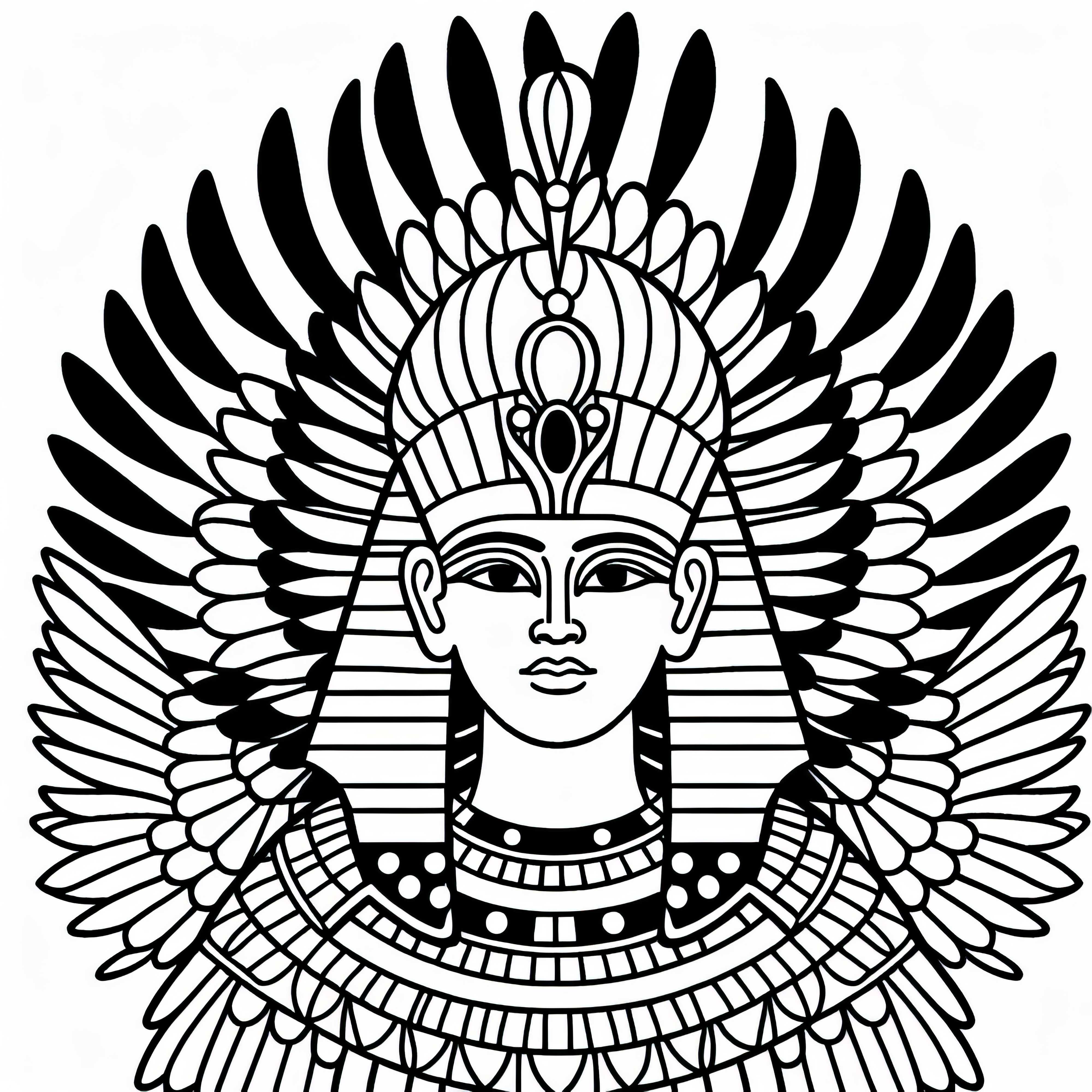 Amun cu coroana de pene - foaie de colorat mitologie egipteană gratuit Amun cu coroana din pene - fișă de colorat mitologie egipteană gratuită