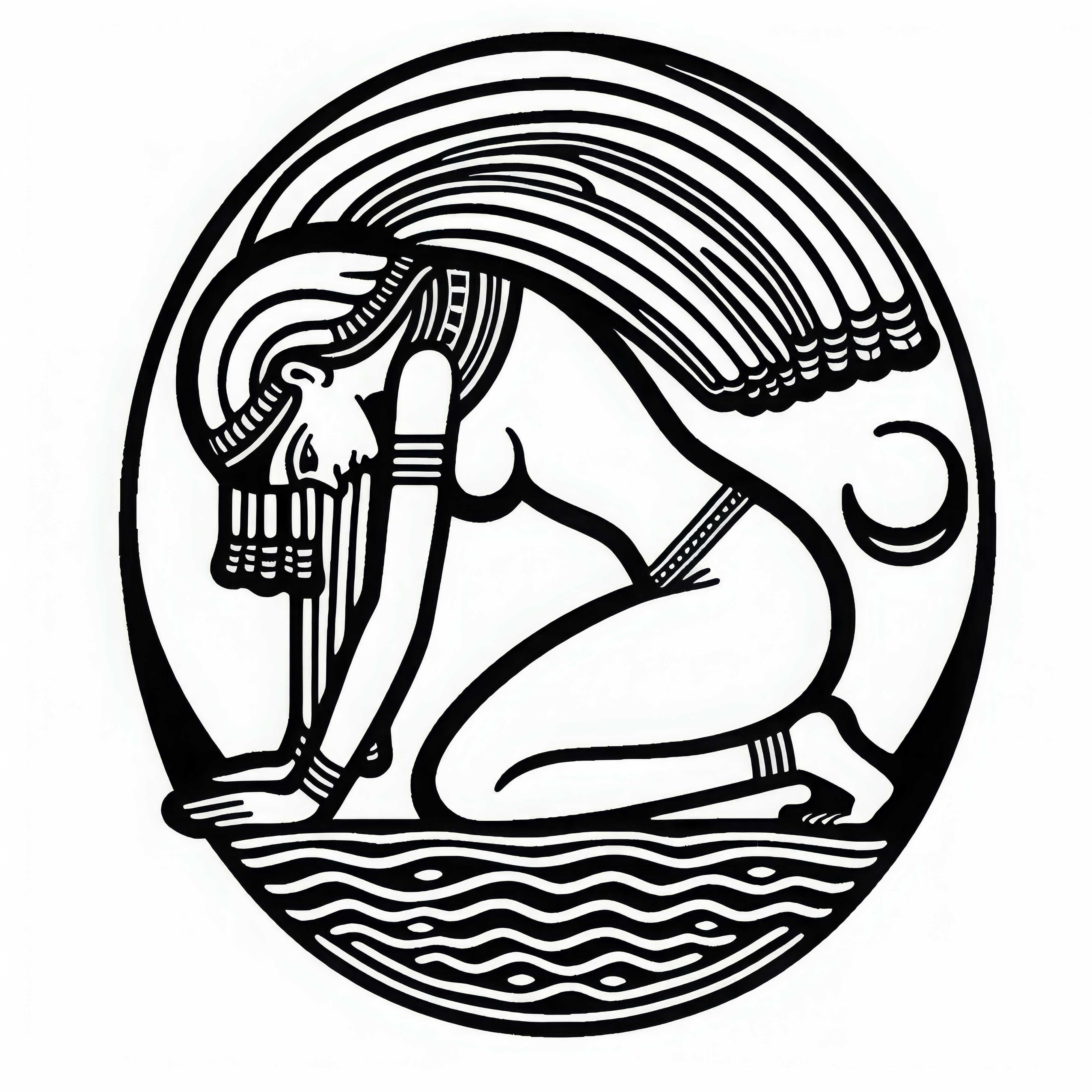 Dumnezeu ceresc - Imagine de colorat din mitologia egipteană gratuit Zeita cerului – Desen de colorat din mitologia egipteană gratuit