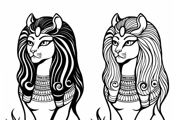 Sekhmet – Løvegudinnen, fargeleggingsbilde til den egyptiske mytologien gratis