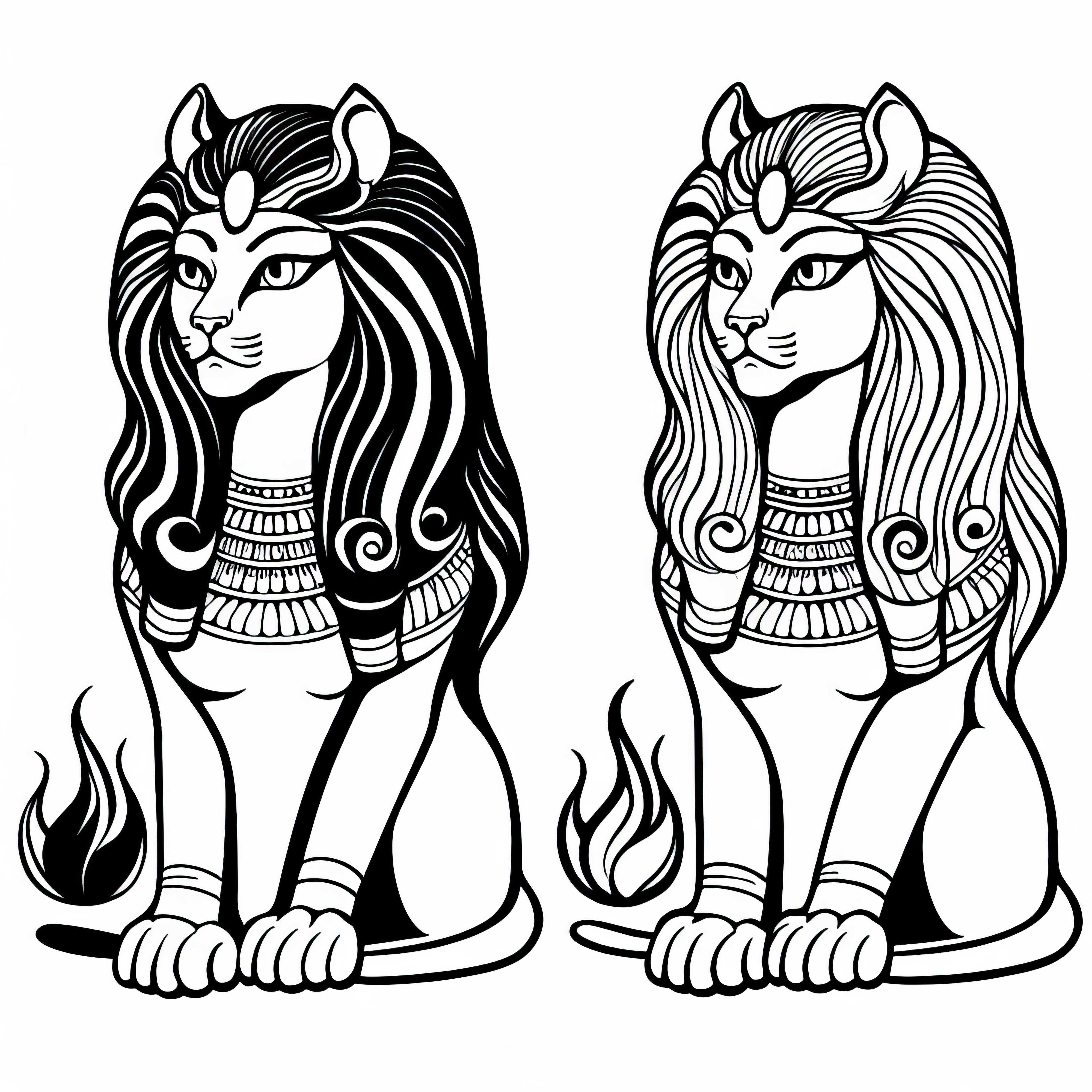 Sekhmet - Zeul leu, desen de colorat din mitologia egipteană, gratuit Sekhmet – Zeița Leu desen de colorat din mitologia egipteană gratuit