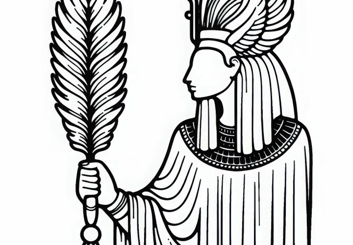 Maat, gudinnen av rettferdighet - Fargelegging til den egyptiske mytologien gratis