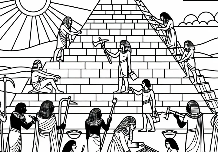 Bygging av en pyramide: Malemal for egyptisk mytologi