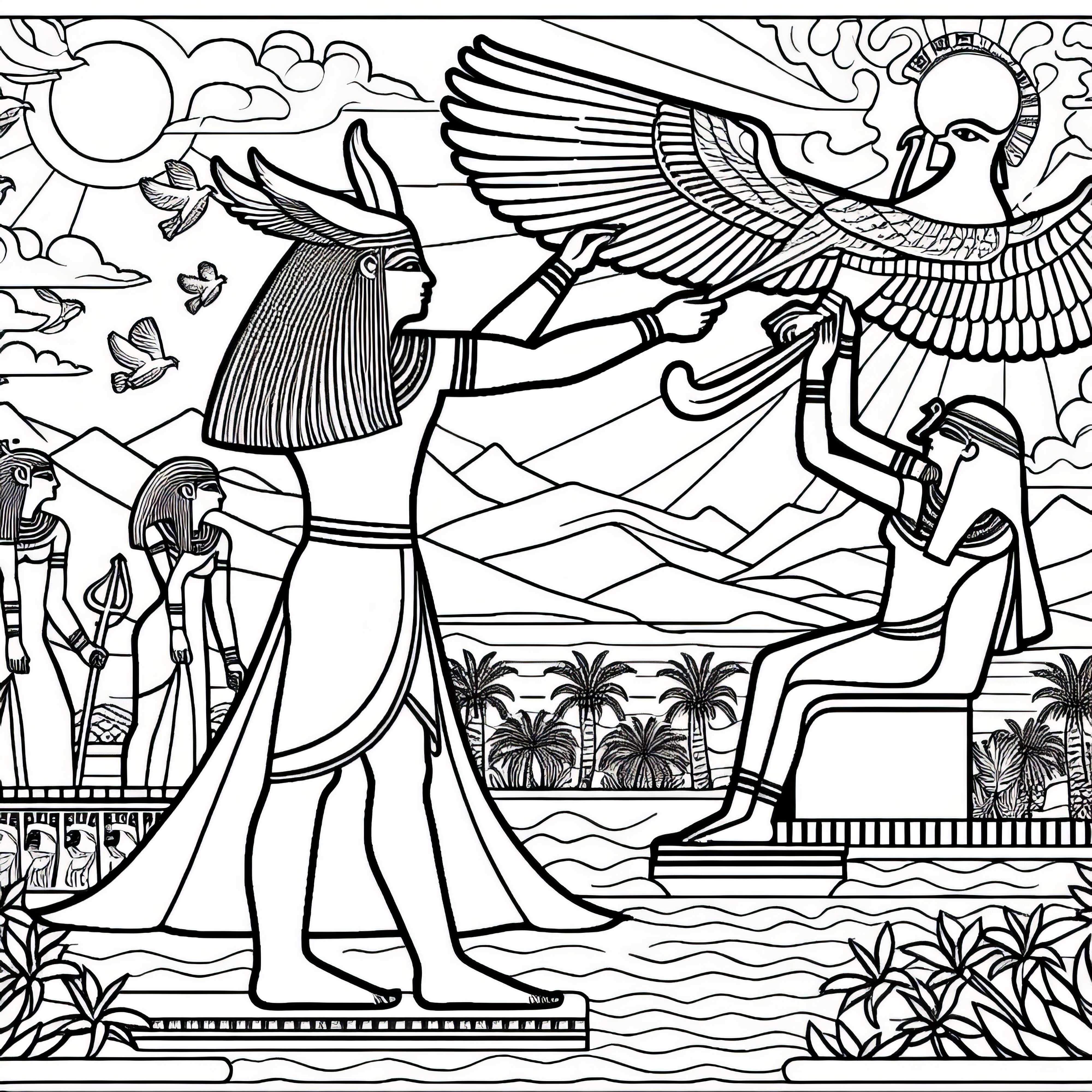 Shu – Zeul aerului din imaginea de colorat a mitologiei egiptene, descărcați gratuit Shu – Zeul aerului din imaginea de colorat a mitologiei egiptene, descărcați gratuit