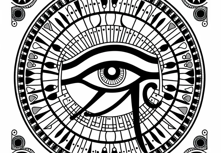 Solenøye fra Ra: Fargeleggingsbilde for verdensvokteren i egyptisk mytologi