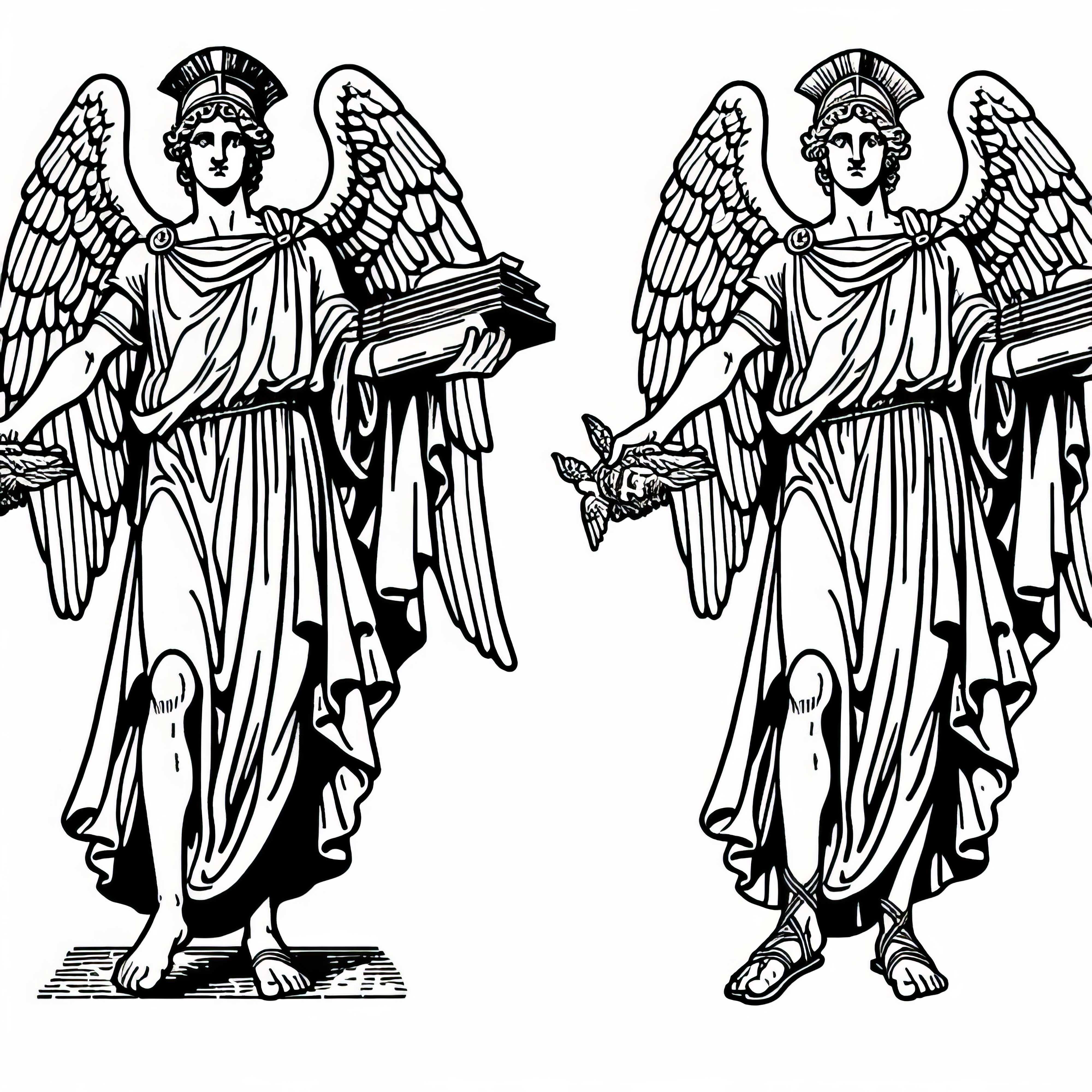 Hermès avec un casque ailé et des sandales, apportant des nouvelles – Dessin à colorier mythologie grecque gratuit Hermès avec un casque ailé et des sandales, le messager – modèle de coloriage mythologie grecque gratuit