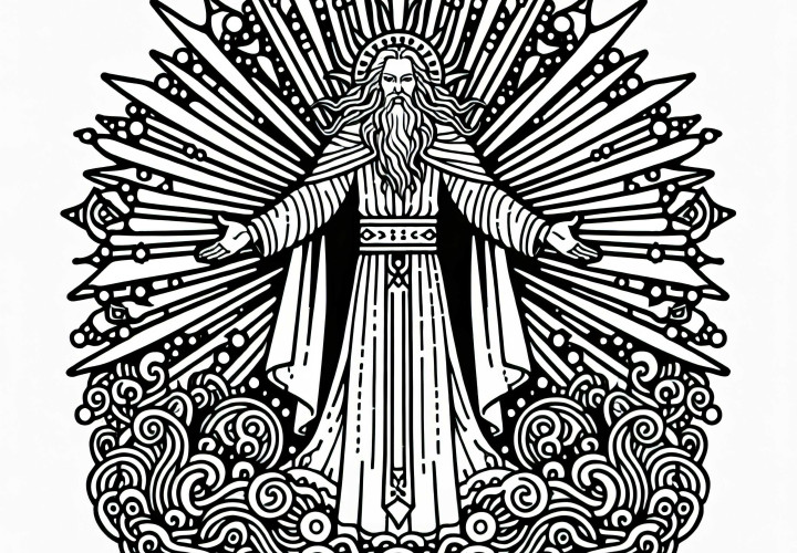Baldur, el dios resplandeciente - Imagen para colorear de la mitología nórdica gratis
