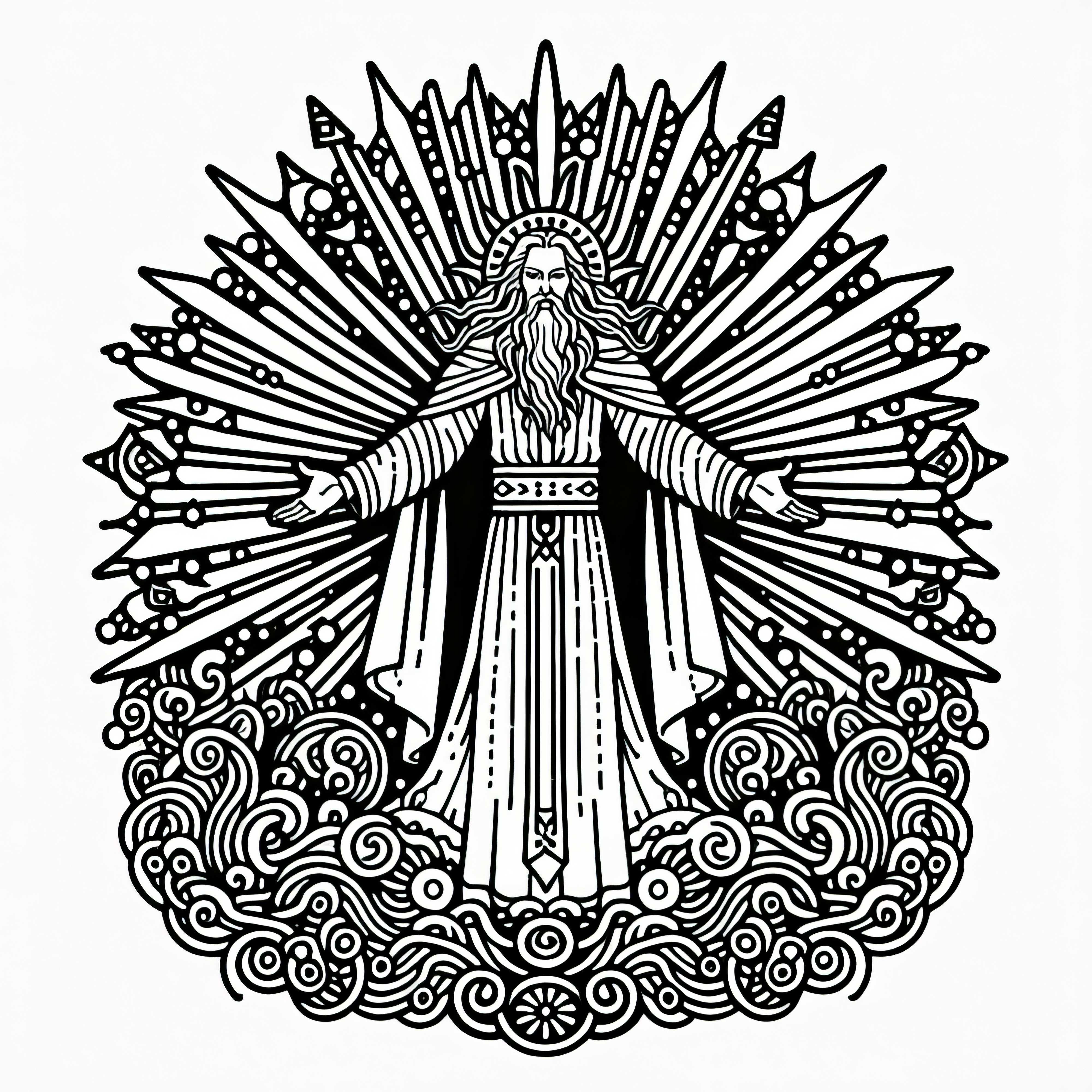 Baldur, el dios radiante - Dibujo para colorear de la mitología nórdica gratis