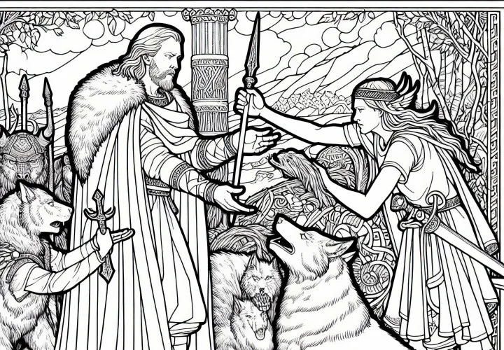 Бесплатный раскраска по северной мифологии