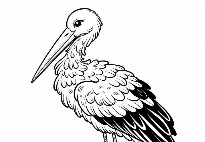 Storch Ausmalbild Vogel kostenlos herunterladen