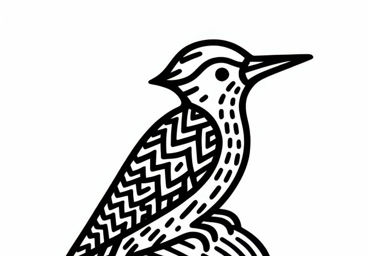 Žvirblis piešimo šablonas paukščiui nemokamai