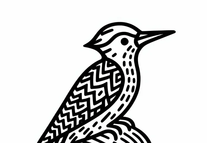 Vták Šablóna na maľovanie Specht Zadarmo