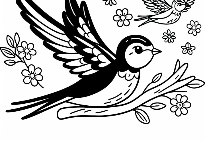 Kiaulpienės piešimo šablonas paukštis nemokamai