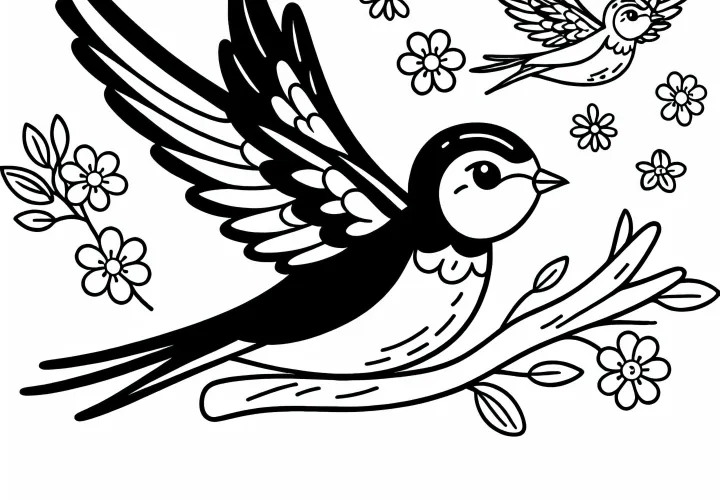 Vták Škovránok omalovánka zdarma