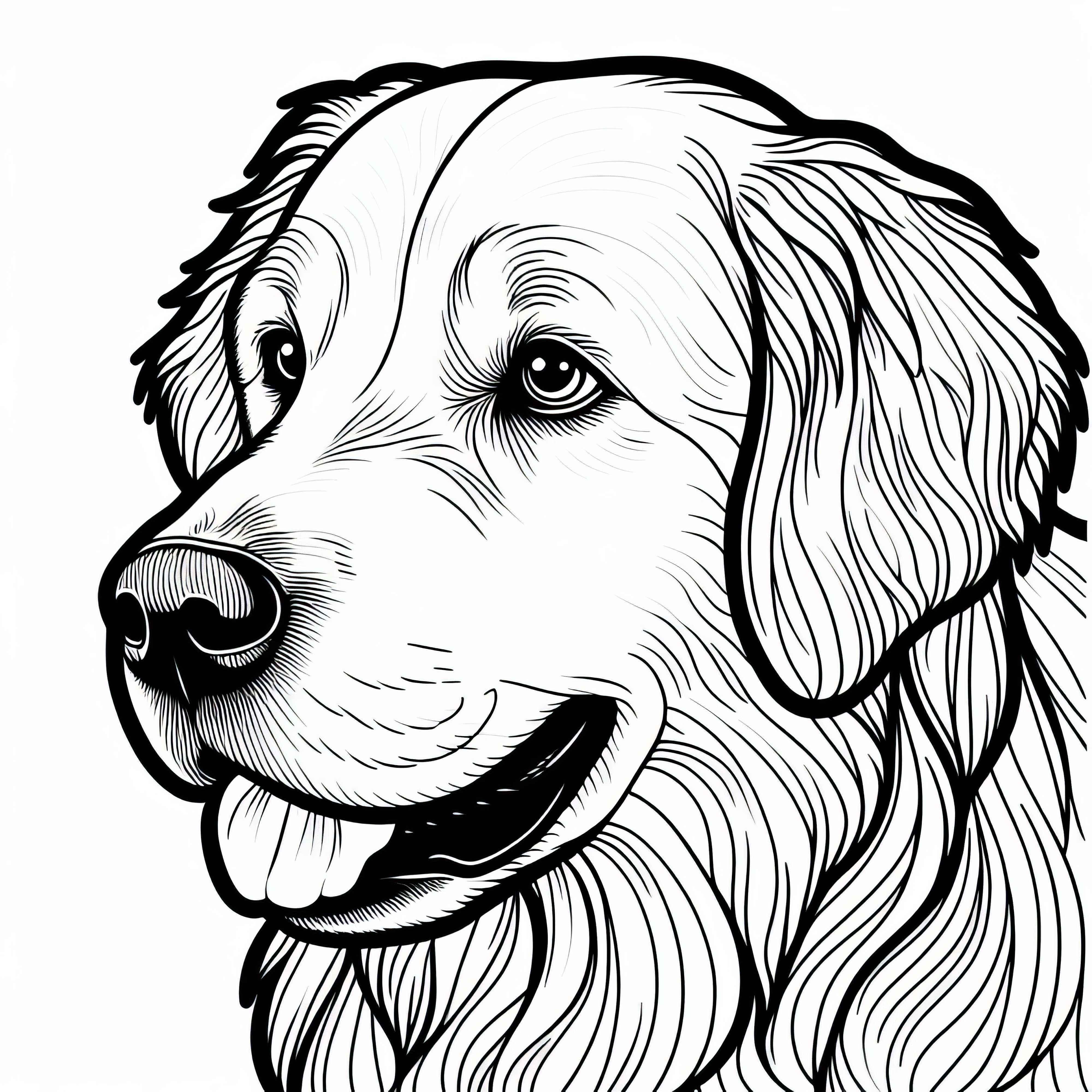 Desenho para colorir de Golden Retriever – Cão para baixar grátis
